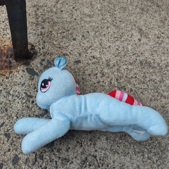 ✓Baby Pony unicorn Horse plush Greenbriar Baby blue with Candy Striped Mane - Picture 4 of 14